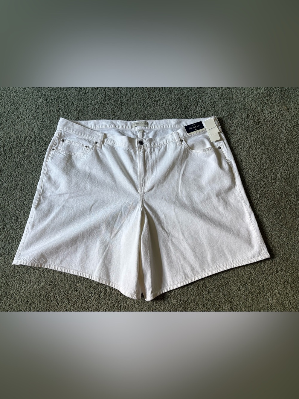 Abercrombie & Fitch The A&F Jort Curve Love Mid Rise Shorts NWT Size 36 White